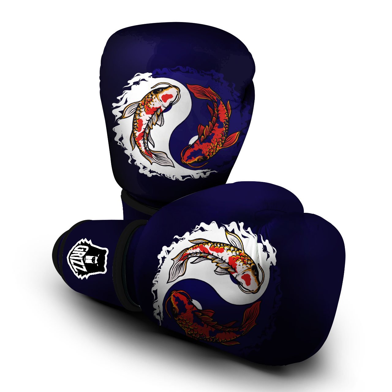 Carp Koi Fish Yin And Yang Print Boxing Gloves-grizzshop