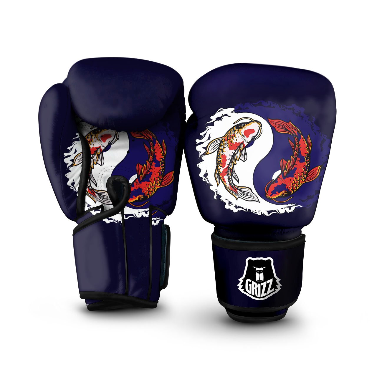 Carp Koi Fish Yin And Yang Print Boxing Gloves-grizzshop