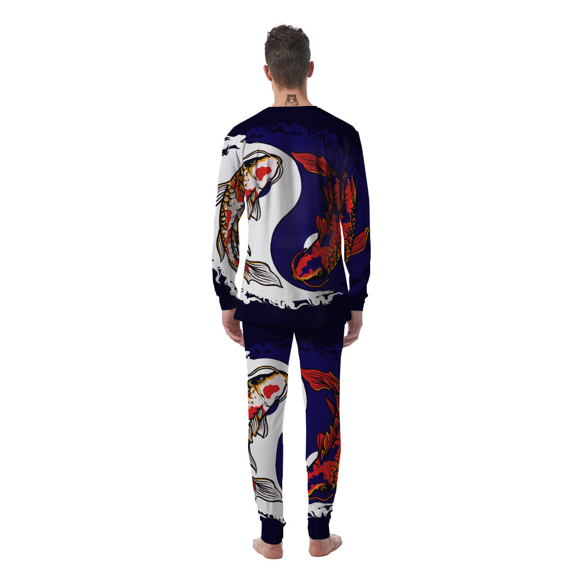 Carp Koi Fish Yin And Yang Print Men's Pajamas-grizzshop