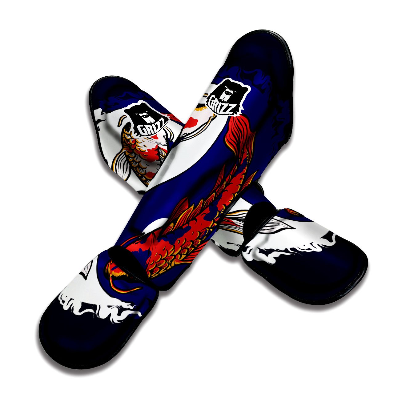 Carp Koi Fish Yin And Yang Print Muay Thai Shin Guards-grizzshop