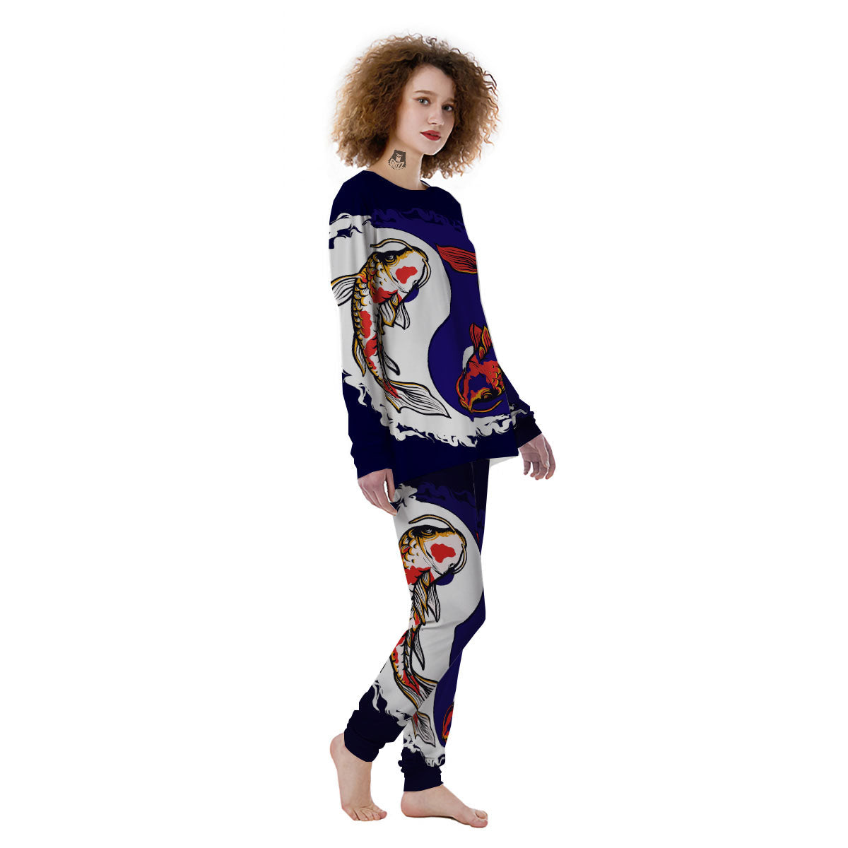 Carp Koi Fish Yin And Yang Print Women's Pajamas-grizzshop