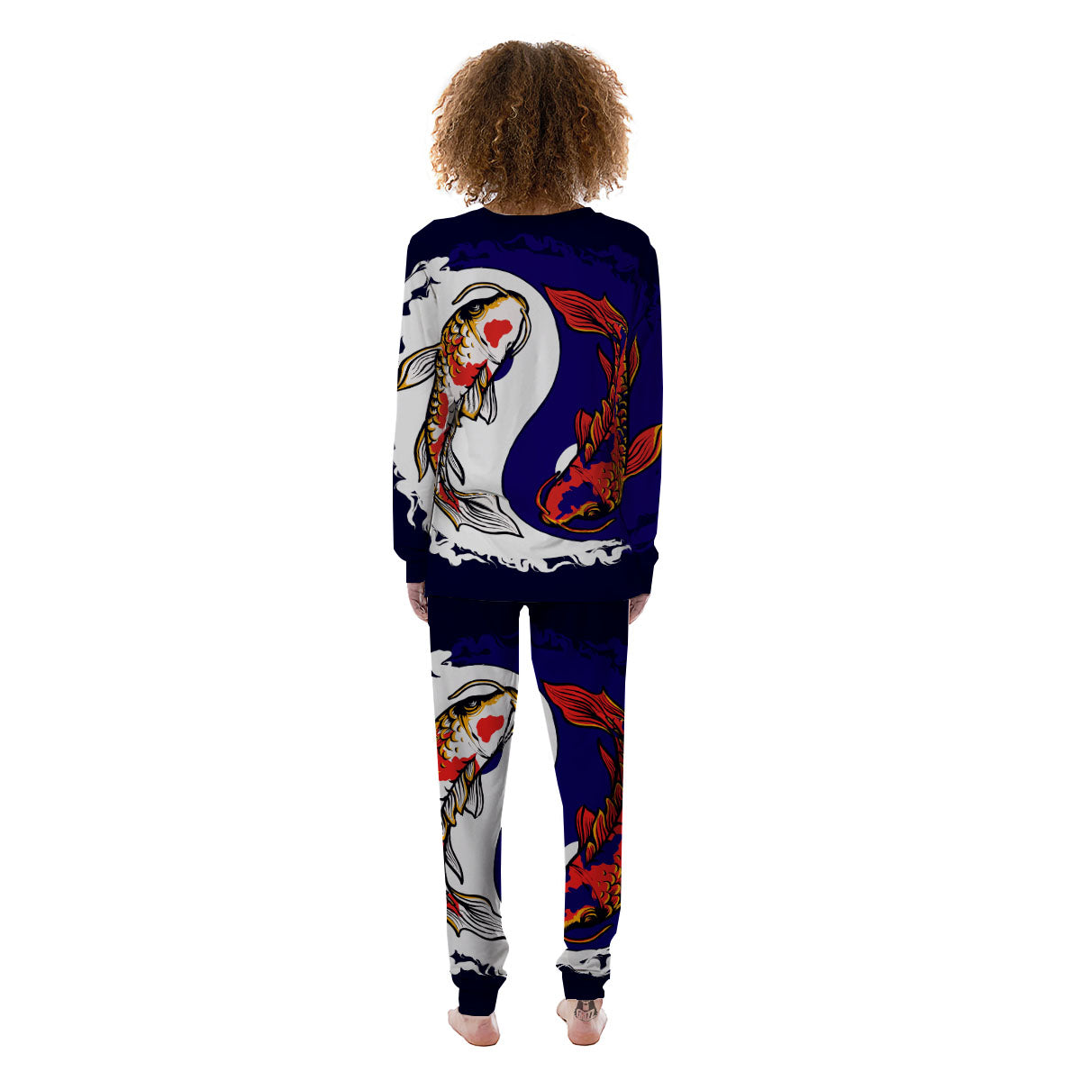 Carp Koi Fish Yin And Yang Print Women's Pajamas-grizzshop