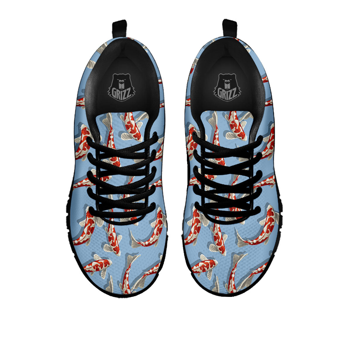 Carp Koi Print Pattern Black Sneaker-grizzshop