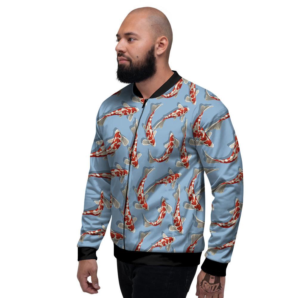 Carp Koi Print Pattern Men's Bomber Jacket-grizzshop