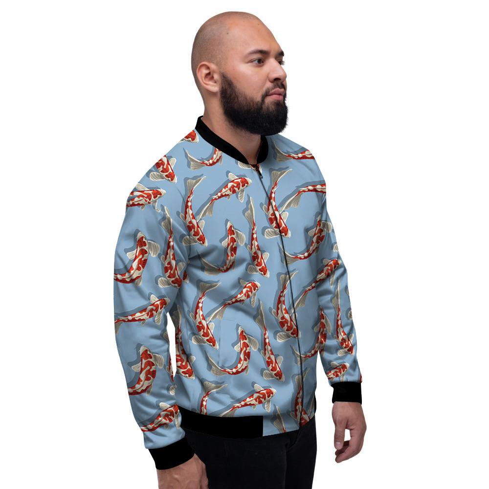Carp Koi Print Pattern Men's Bomber Jacket-grizzshop