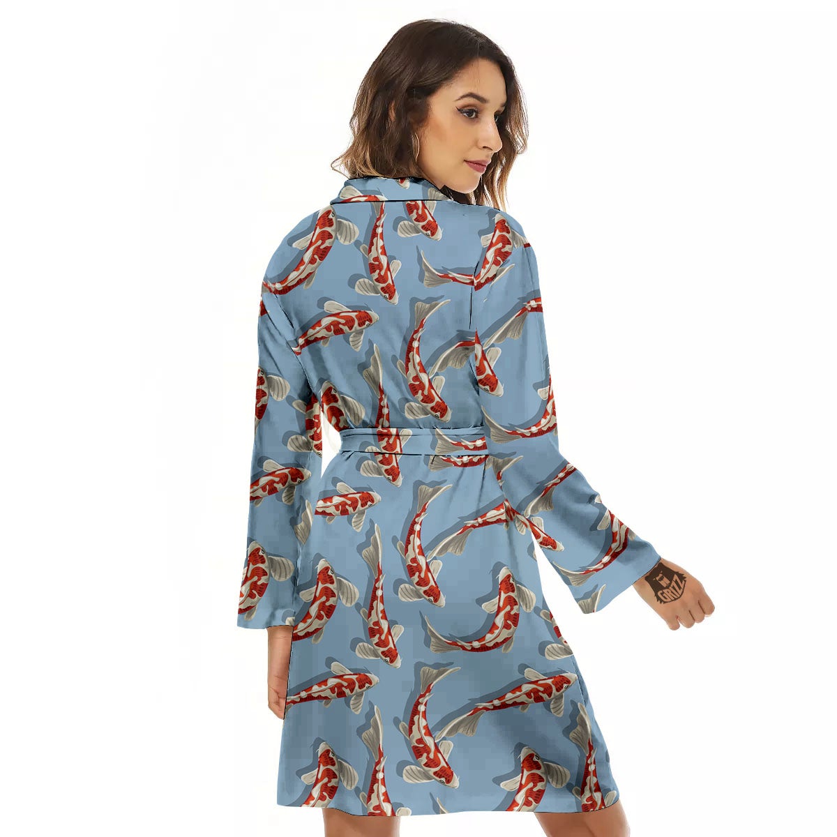 Carp Koi Print Pattern Women's Robe-grizzshop