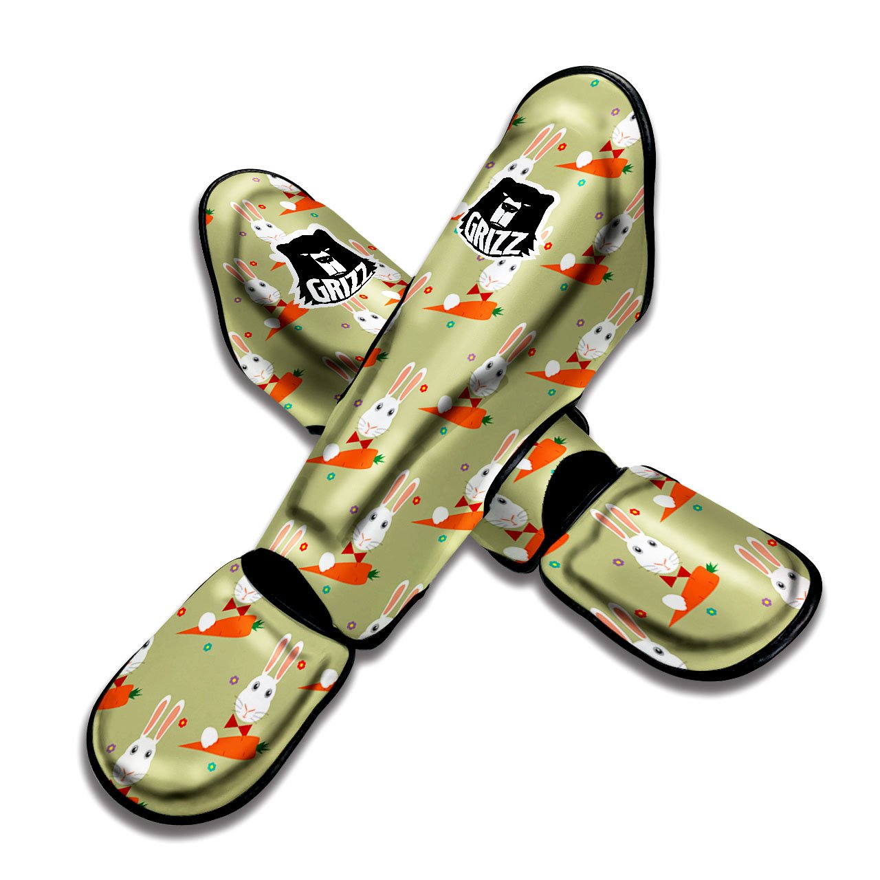 Carrot And Rabbit Print Pattern Muay Thai Shin Guards-grizzshop