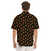 Carrot Black Print Pattern Men's Short Sleeve Shirts-grizzshop