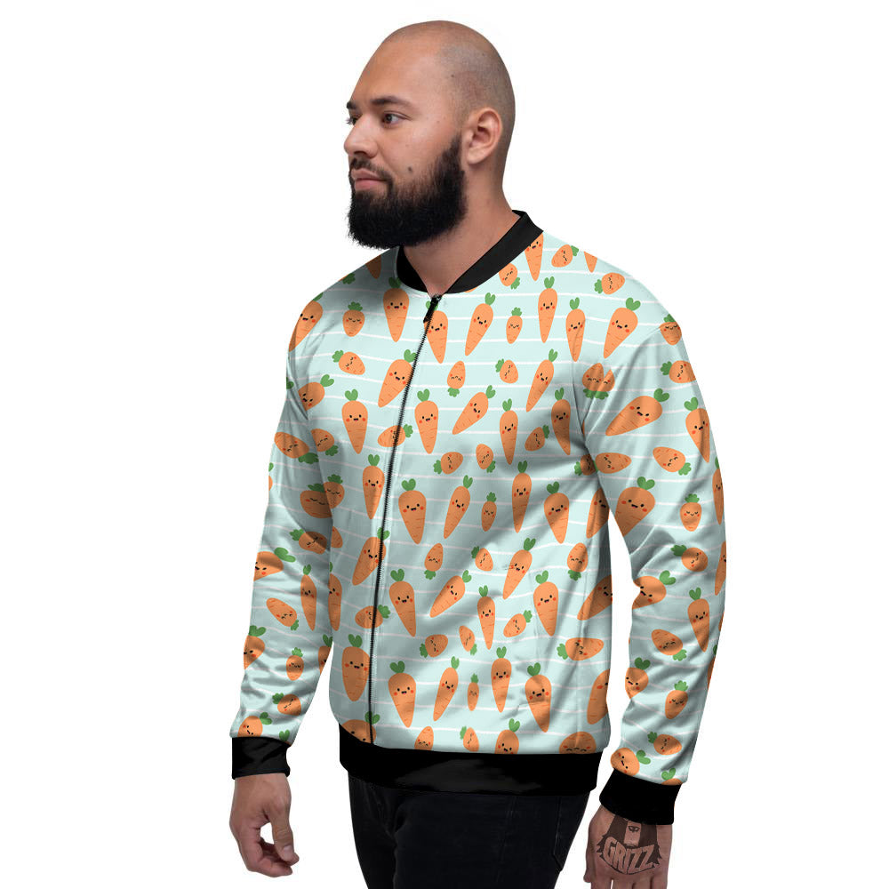 Carrot Cute Print Pattern Men's Bomber Jacket-grizzshop