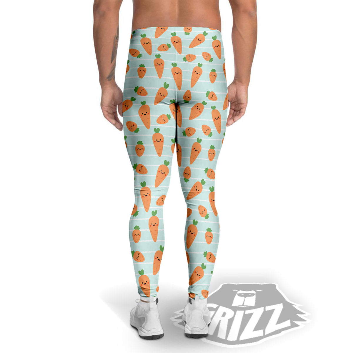 Carrot Cute Print Pattern Men's Leggings-grizzshop
