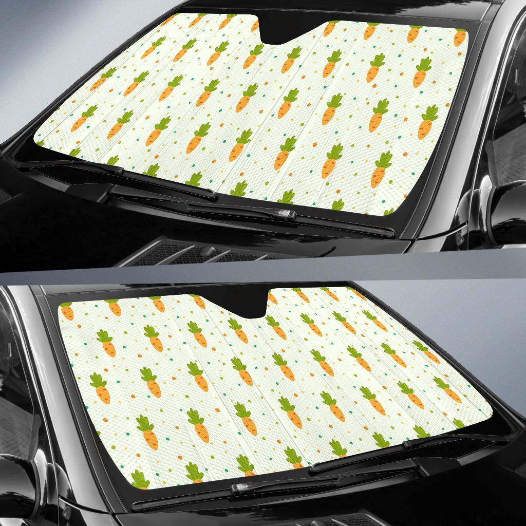 Carrot Dot Pattern Print Car Sun Shade-grizzshop