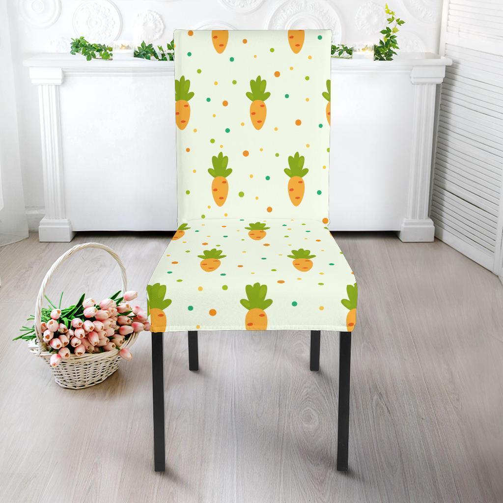 Carrot Dot Pattern Print Chair Cover-grizzshop