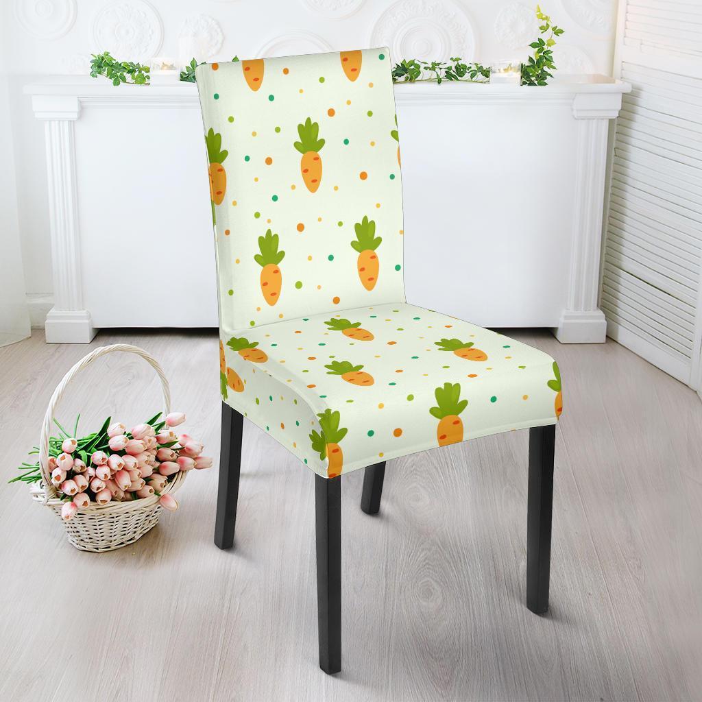 Carrot Dot Pattern Print Chair Cover-grizzshop
