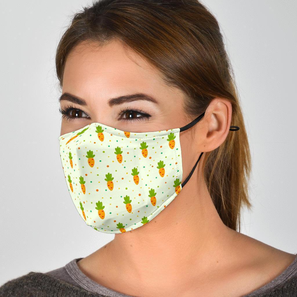 Carrot Dot Pattern Print Face Mask-grizzshop