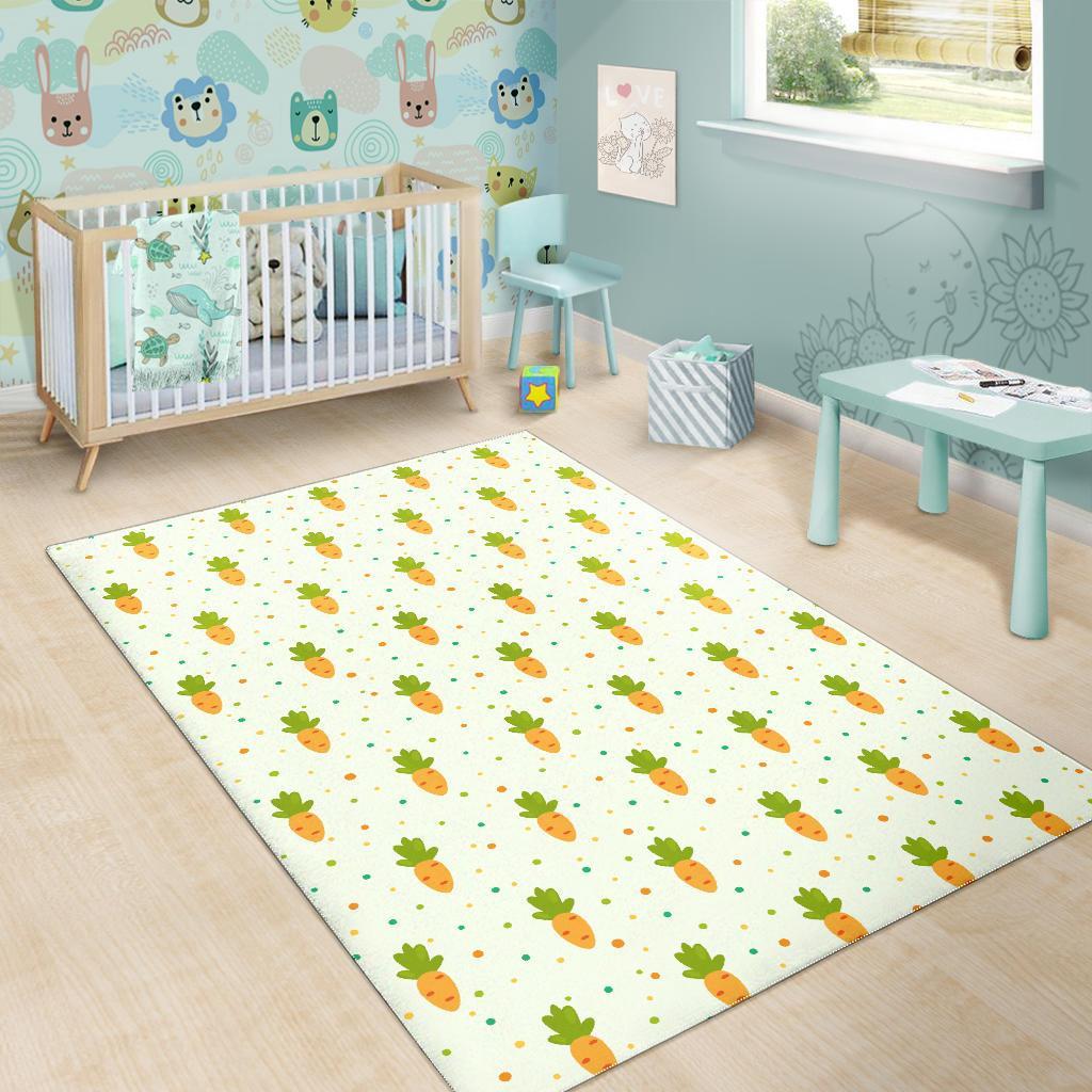 Carrot Dot Pattern Print Floor Mat-grizzshop