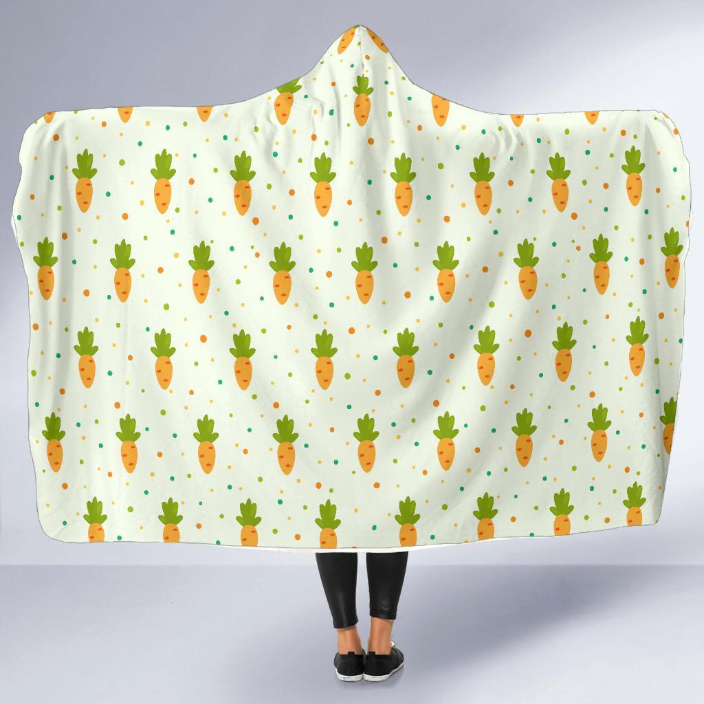 Carrot Dot Pattern Print Hooded Blanket-grizzshop