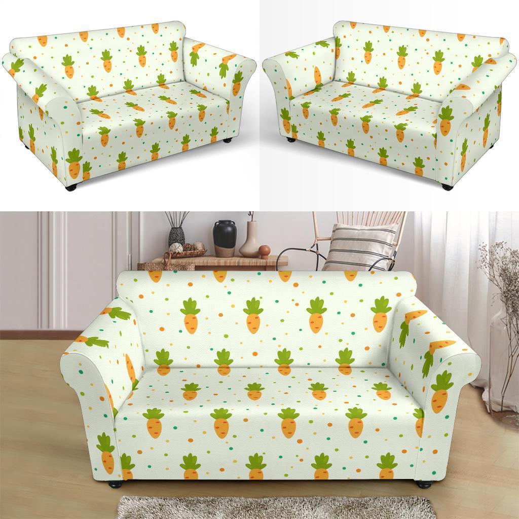 Carrot Dot Pattern Print Loveseat Cover-grizzshop