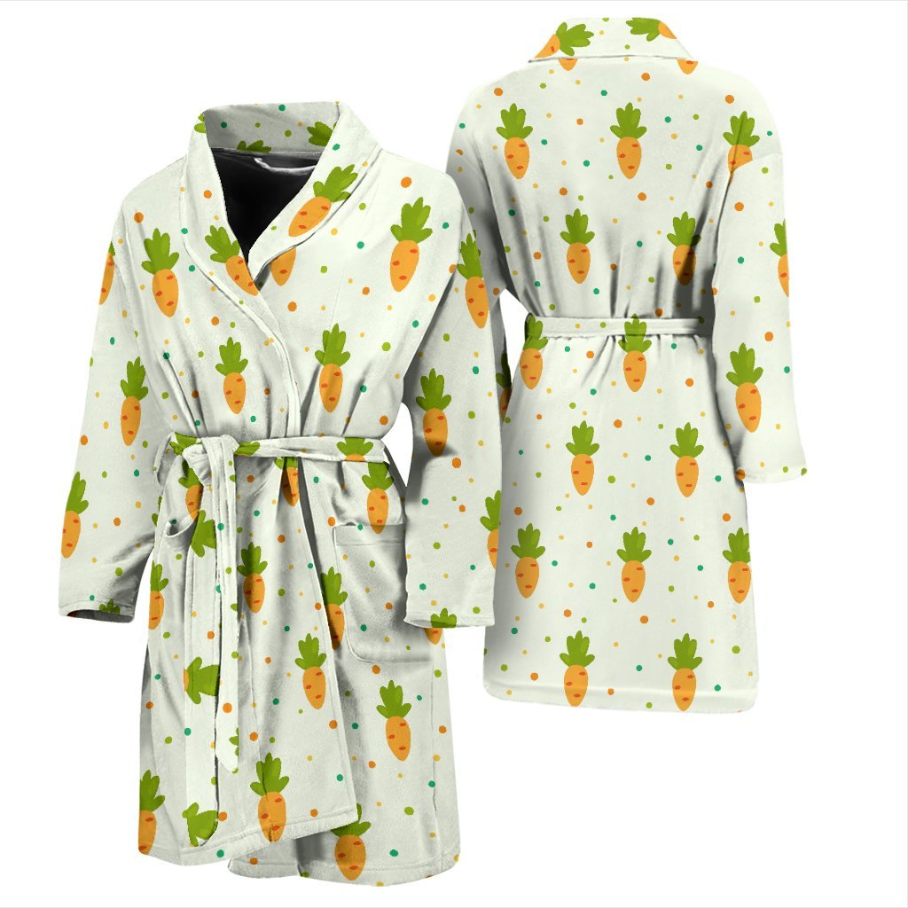 Carrot Dot Pattern Print Men Long Robe-grizzshop