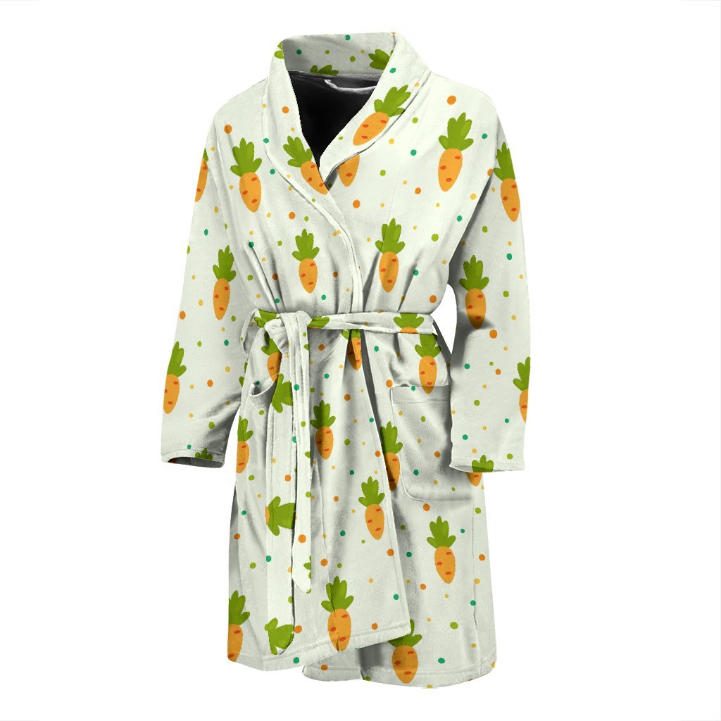 Carrot Dot Pattern Print Men Long Robe-grizzshop