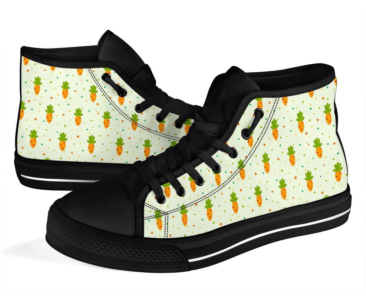 Carrot Dot Pattern Print Men Women's High Top Shoes-grizzshop