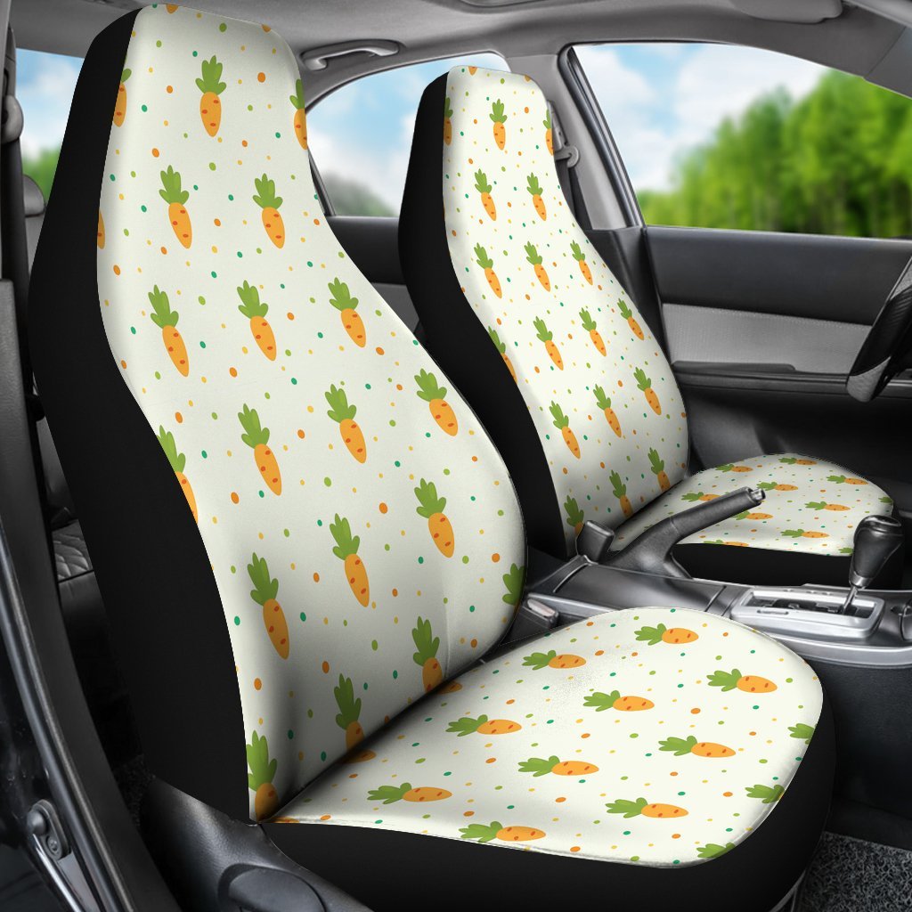 Carrot Dot Pattern Print Universal Fit Car Seat Cover-grizzshop