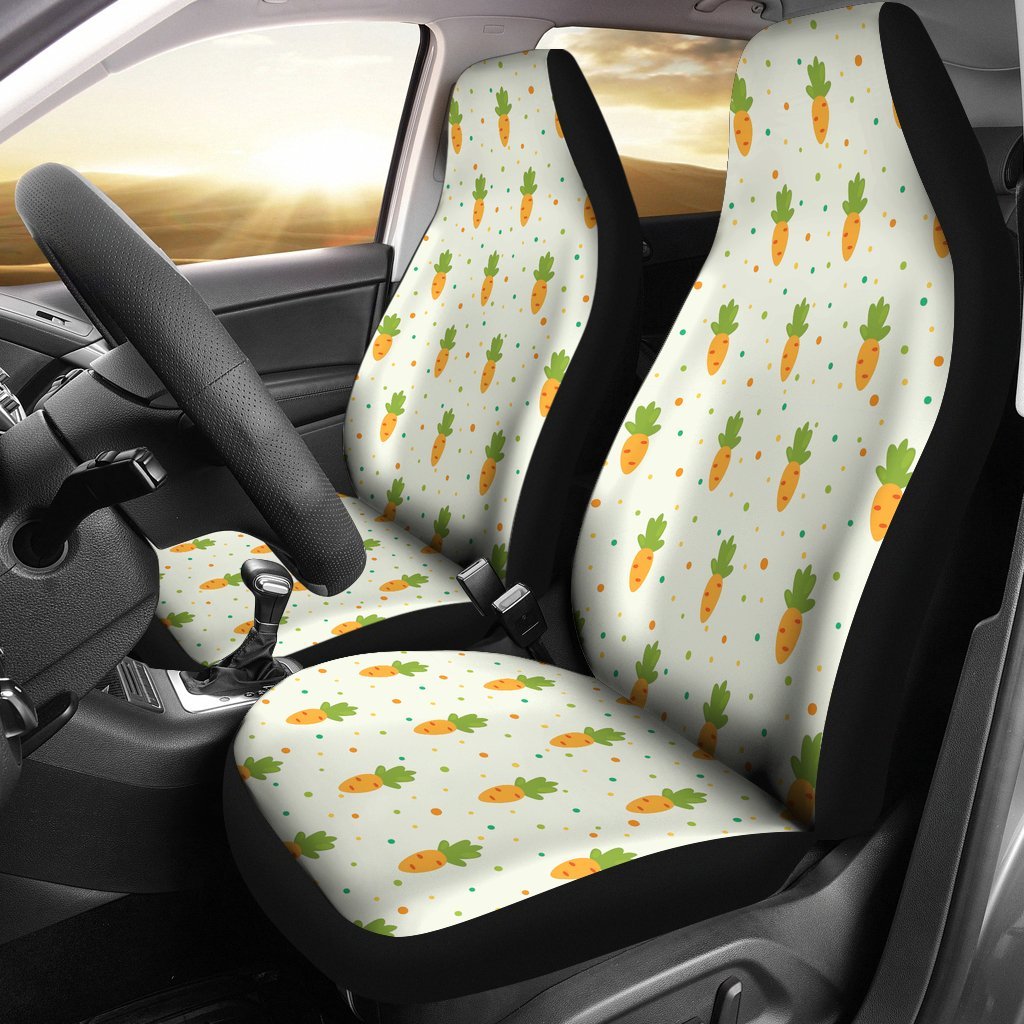 Carrot Dot Pattern Print Universal Fit Car Seat Cover-grizzshop