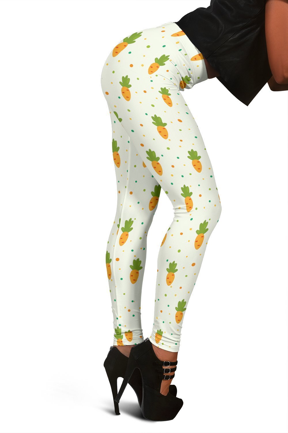 Carrot Dot Pattern Print Women Leggings-grizzshop