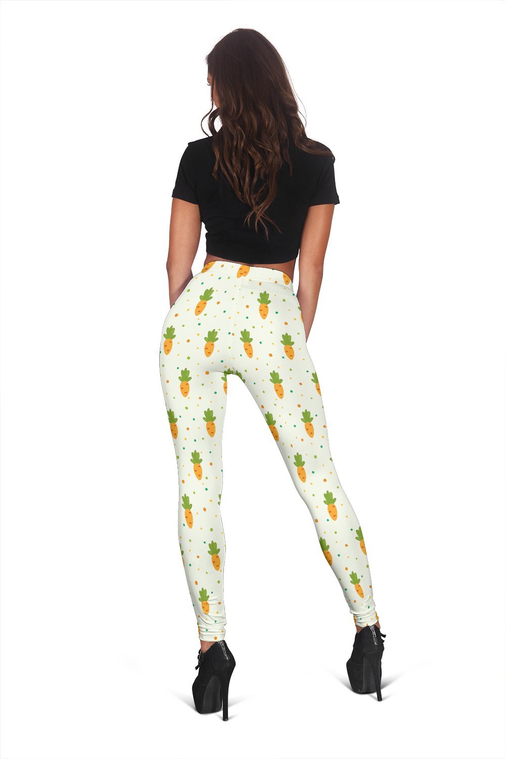 Carrot Dot Pattern Print Women Leggings-grizzshop