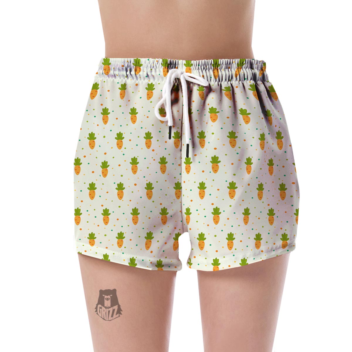 Carrot Dot Pattern Print Women's Shorts-grizzshop