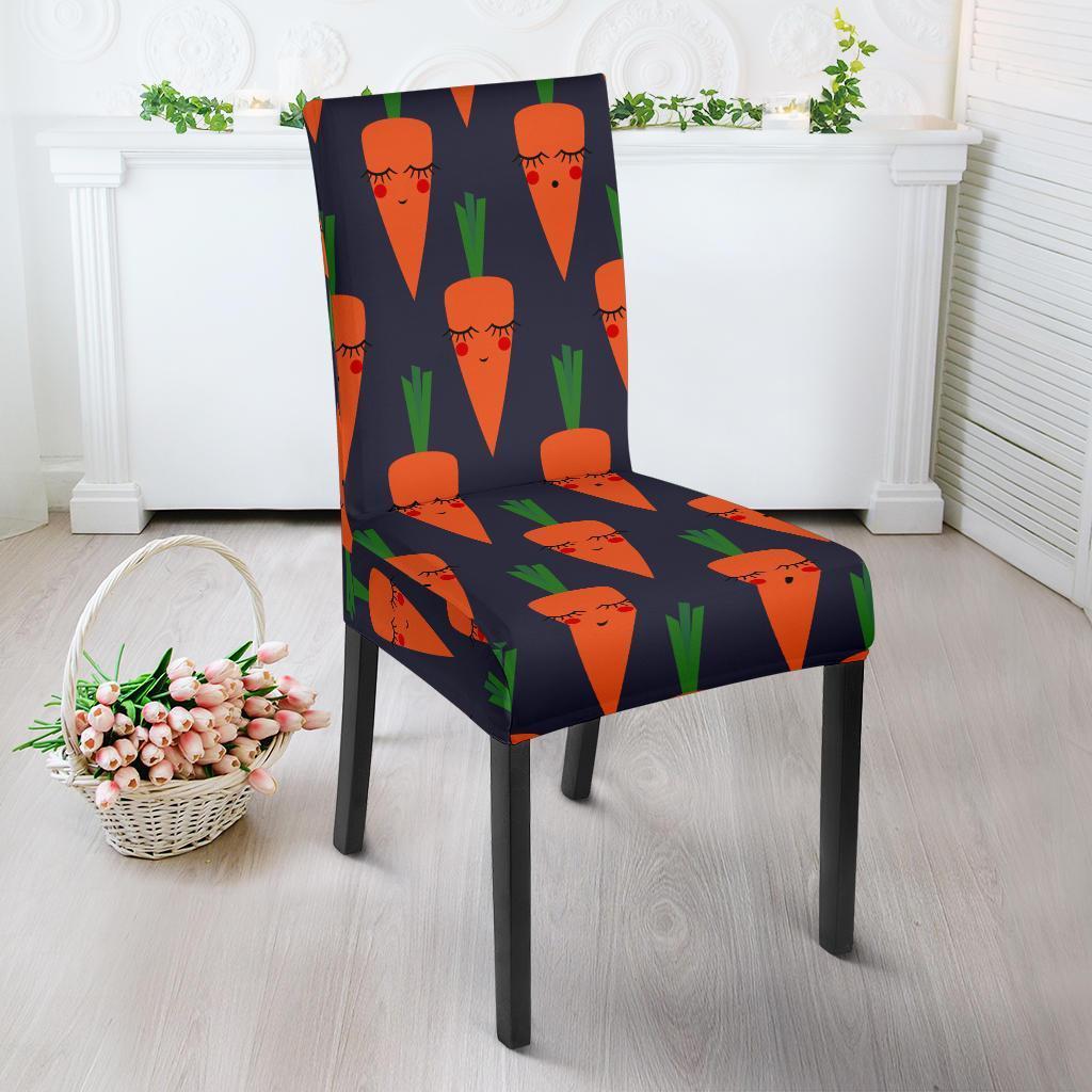 Carrot Face Pattern Print Chair Cover-grizzshop