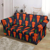 Carrot Face Pattern Print Loveseat Cover-grizzshop