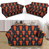 Carrot Face Pattern Print Loveseat Cover-grizzshop