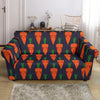 Carrot Face Pattern Print Loveseat Cover-grizzshop