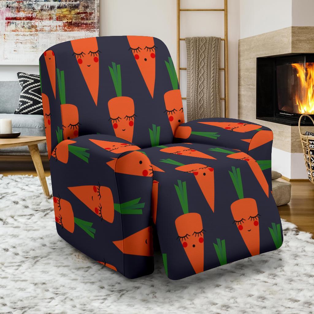 Carrot Face Pattern Print Recliner Cover-grizzshop