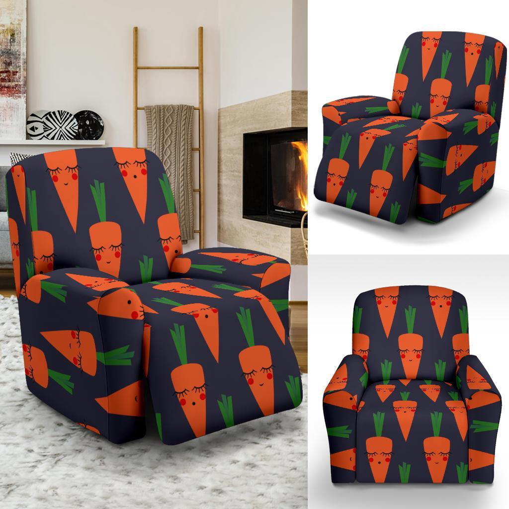 Carrot Face Pattern Print Recliner Cover-grizzshop