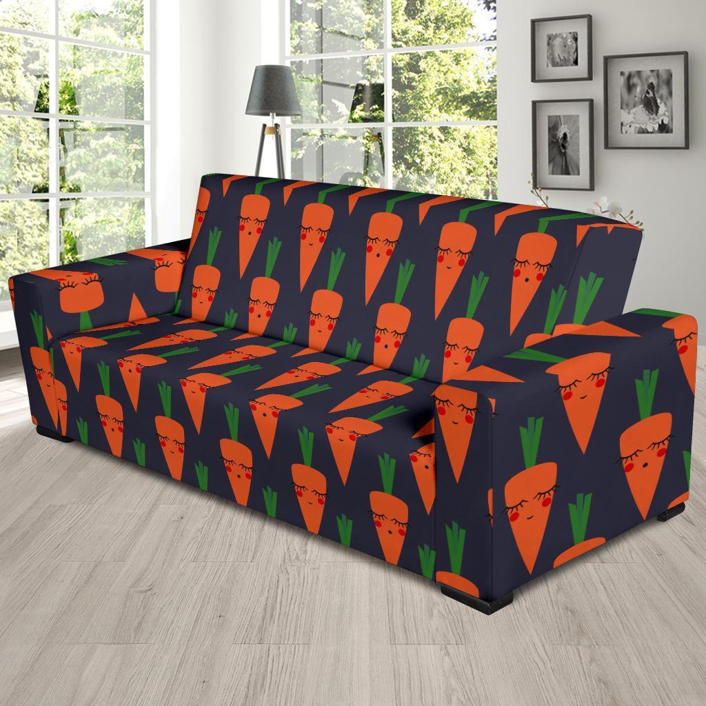 Carrot Face Pattern Print Sofa Covers-grizzshop