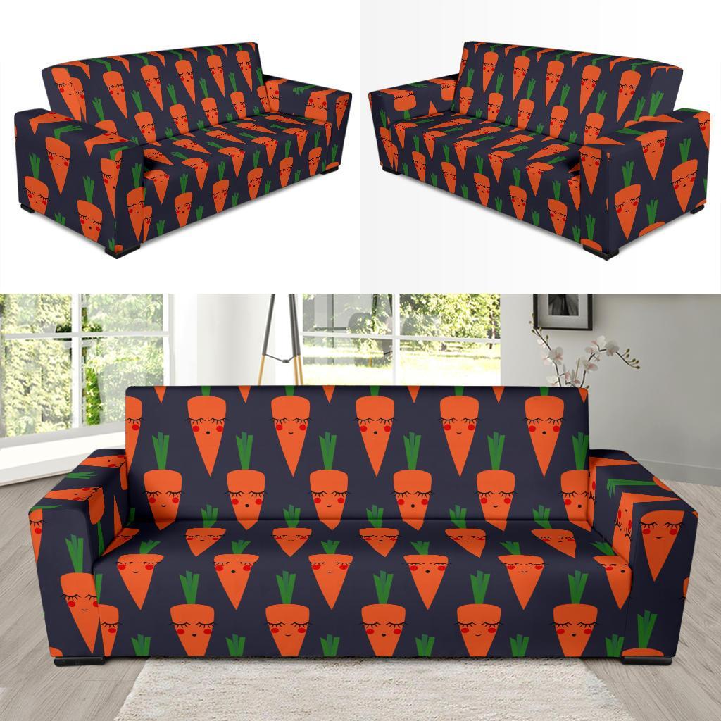 Carrot Face Pattern Print Sofa Covers-grizzshop