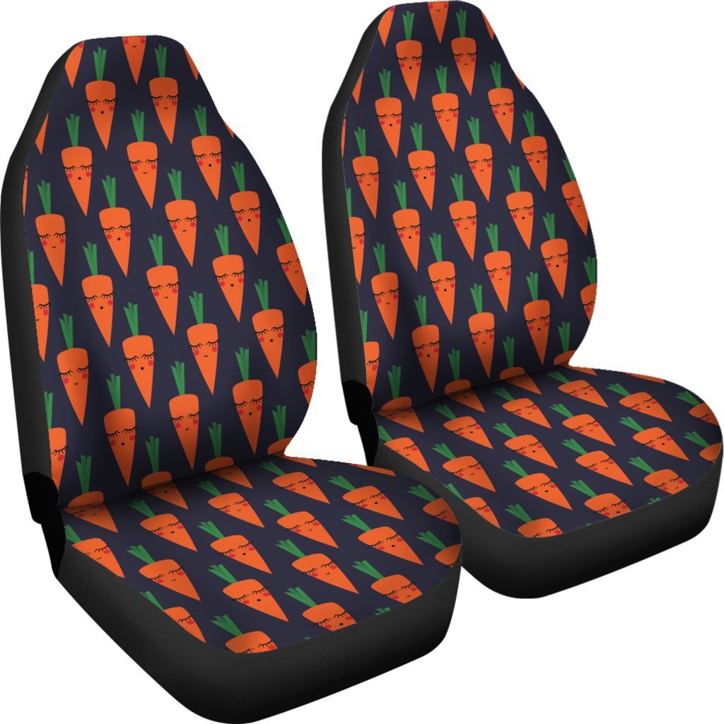 Carrot Face Pattern Print Universal Fit Car Seat Cover-grizzshop