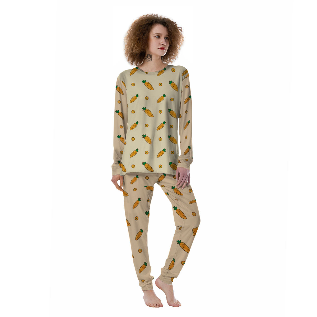 Carrot Little Print Pattern Women's Pajamas-grizzshop