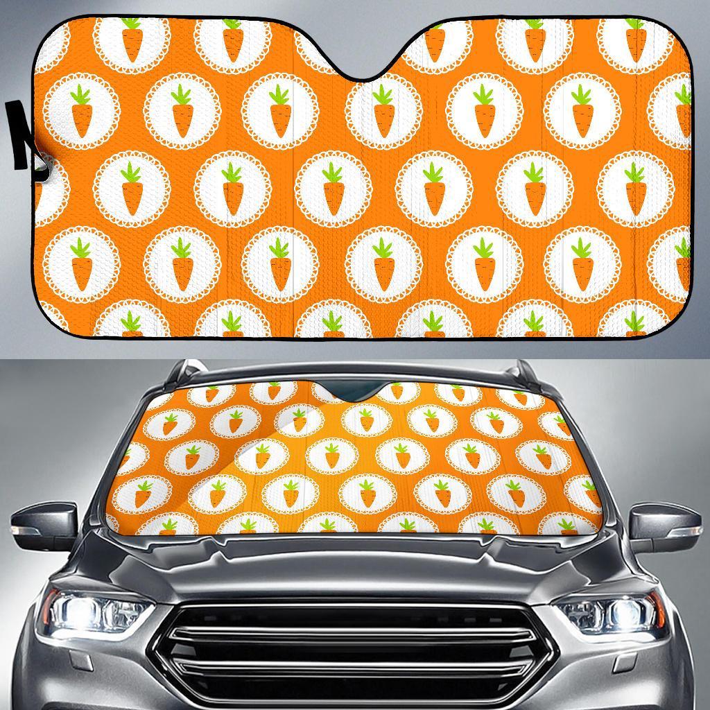 Carrot Pattern Print Car Sun Shade-grizzshop