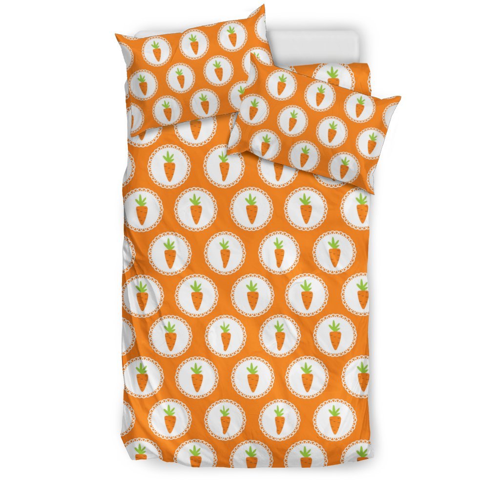 Carrot Pattern Print Duvet Cover Bedding Set-grizzshop