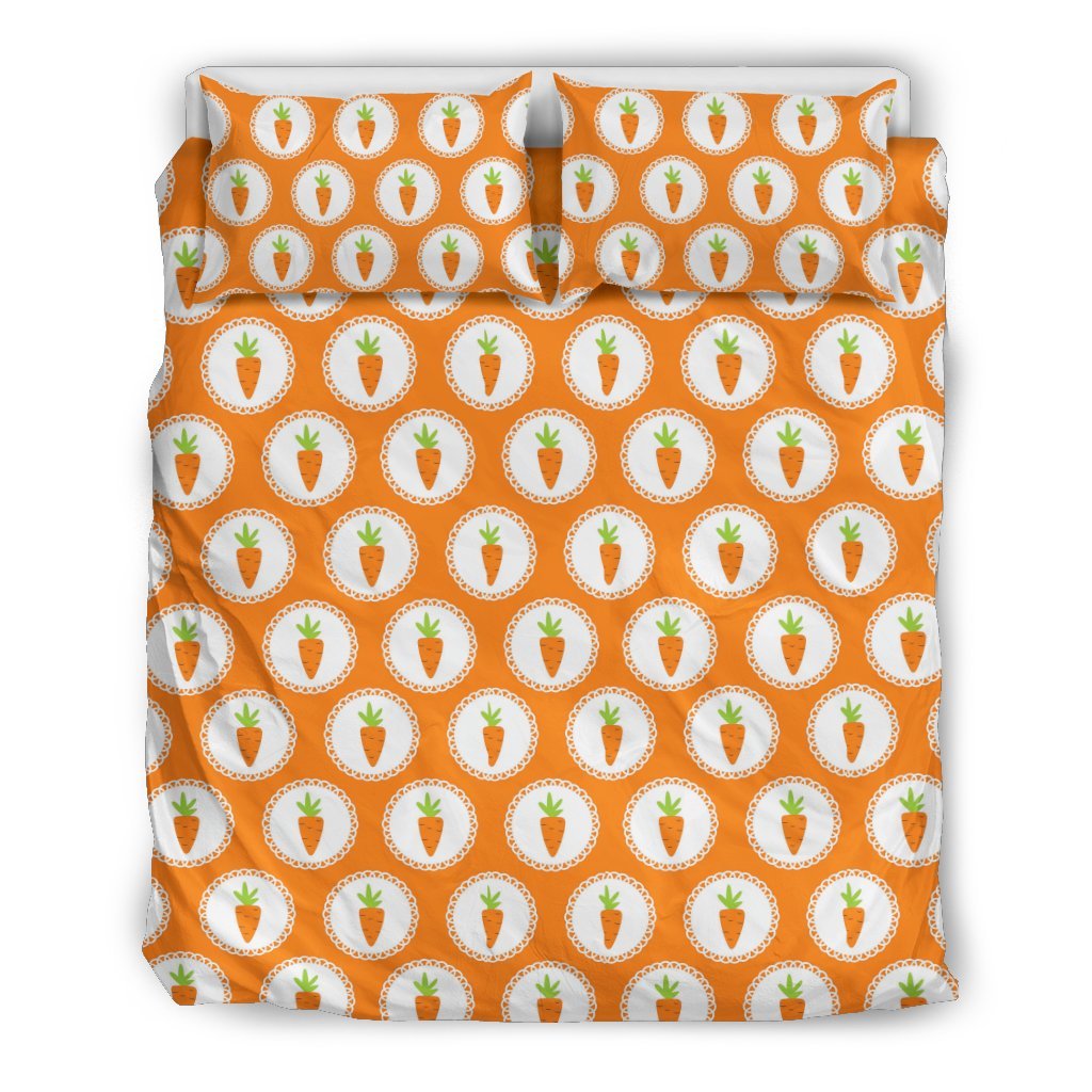 Carrot Pattern Print Duvet Cover Bedding Set-grizzshop