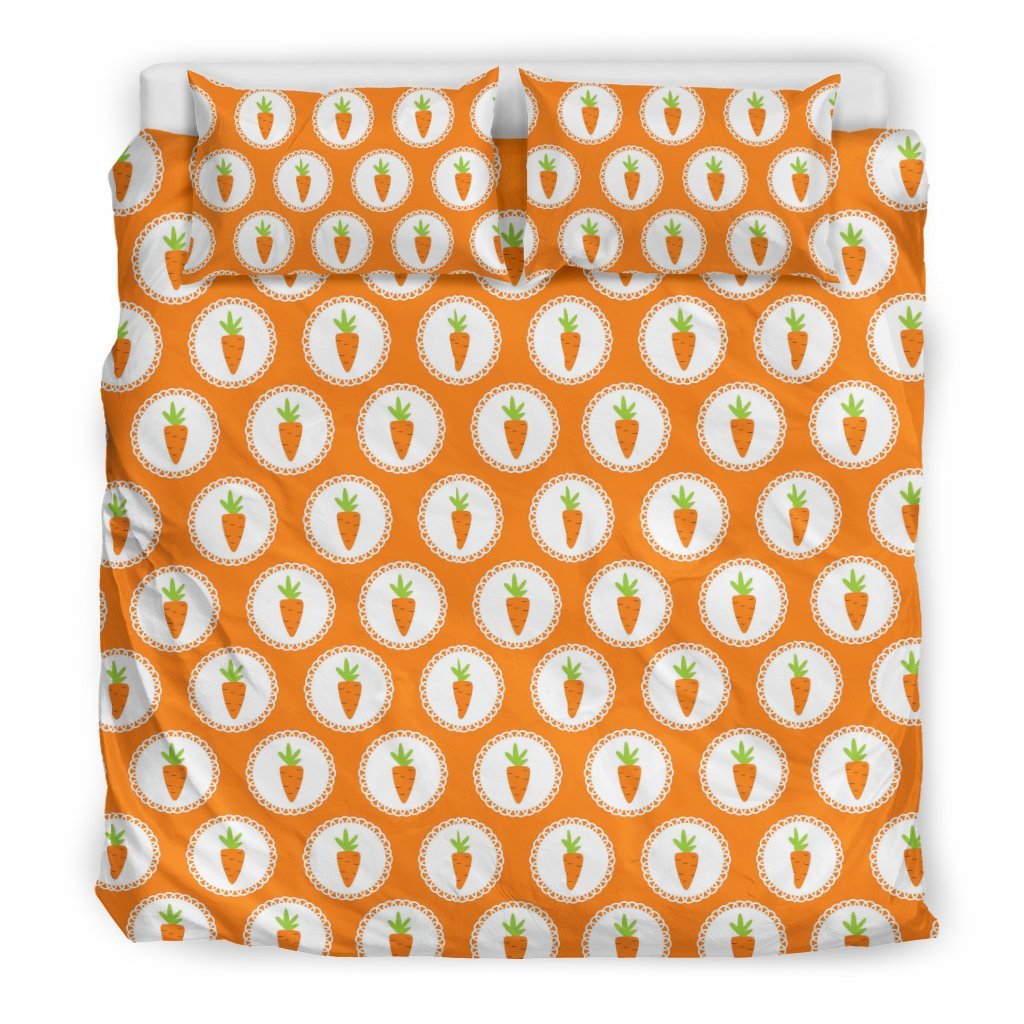 Carrot Pattern Print Duvet Cover Bedding Set-grizzshop