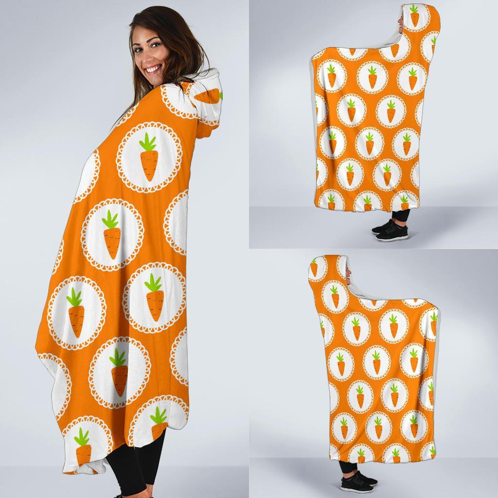Carrot Pattern Print Hooded Blanket-grizzshop