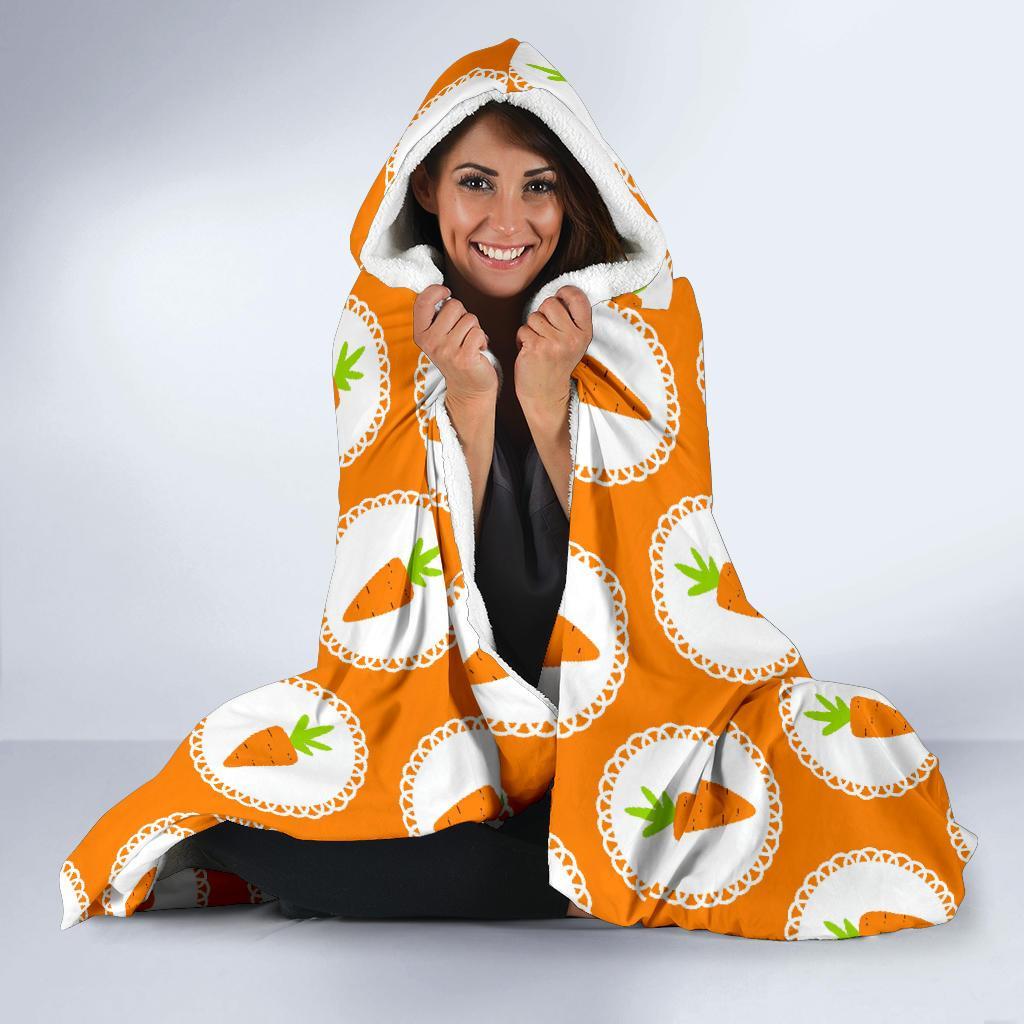 Carrot Pattern Print Hooded Blanket-grizzshop