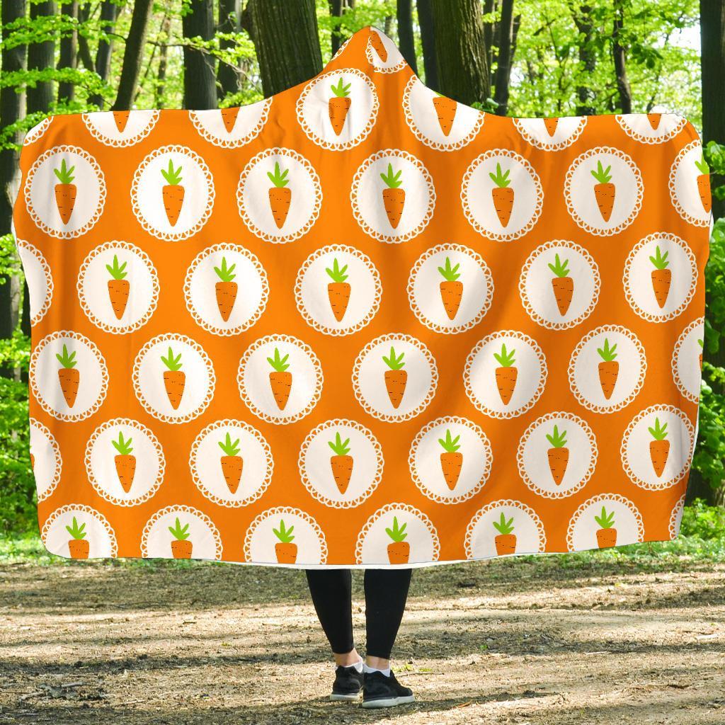 Carrot Pattern Print Hooded Blanket-grizzshop