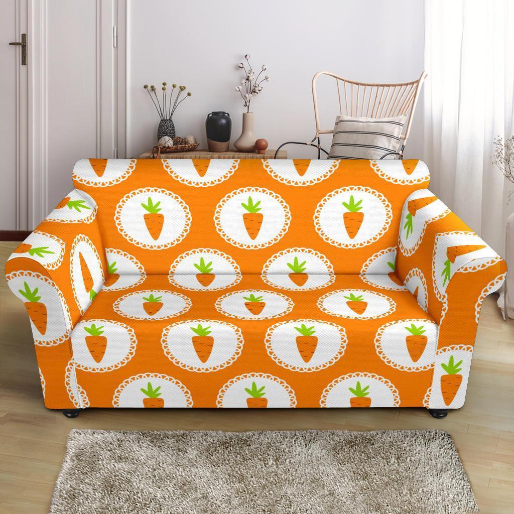 Carrot Pattern Print Loveseat Cover-grizzshop