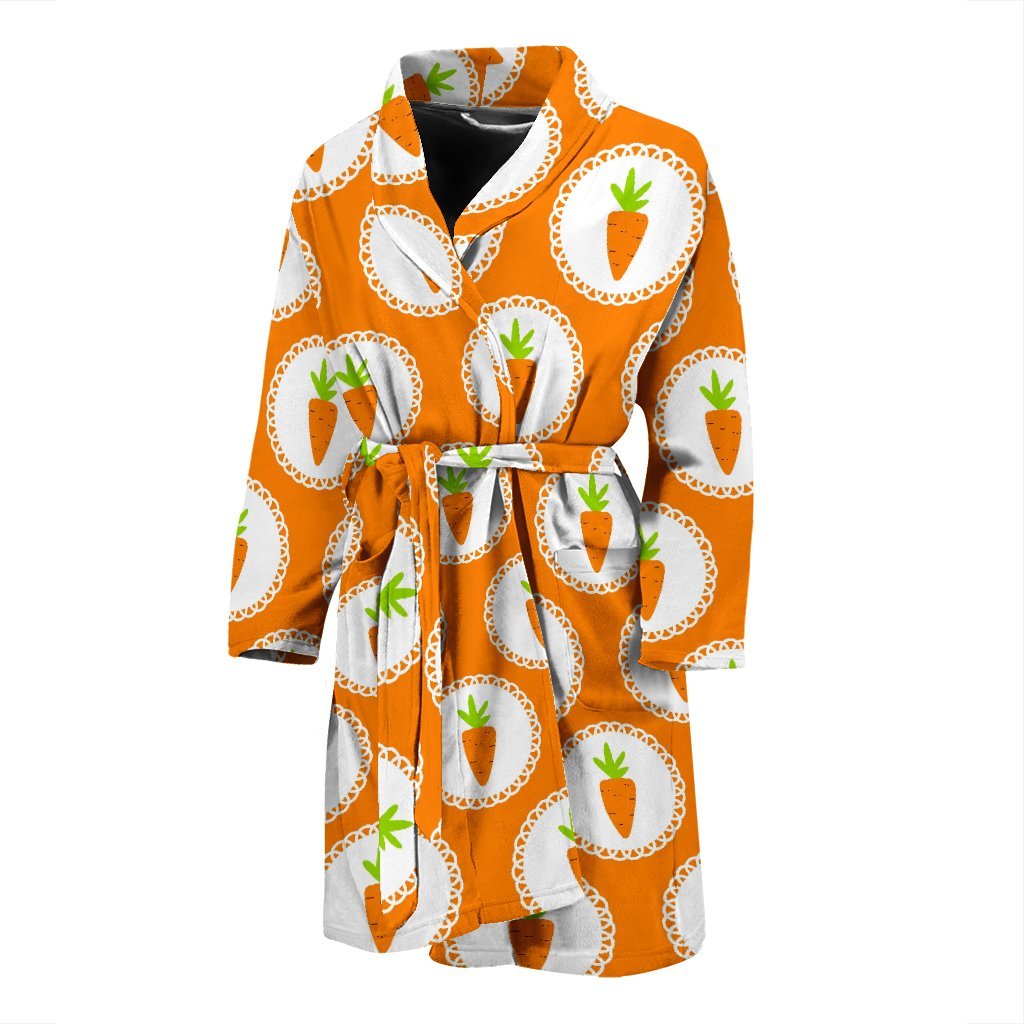 Carrot Pattern Print Men Long Robe-grizzshop