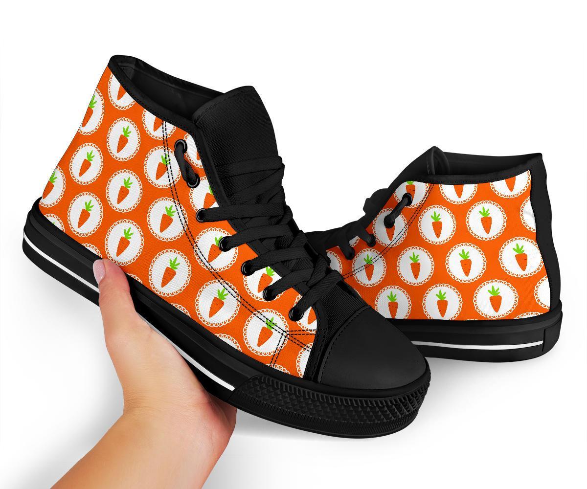 Carrot Pattern Print Men Women's High Top Shoes-grizzshop