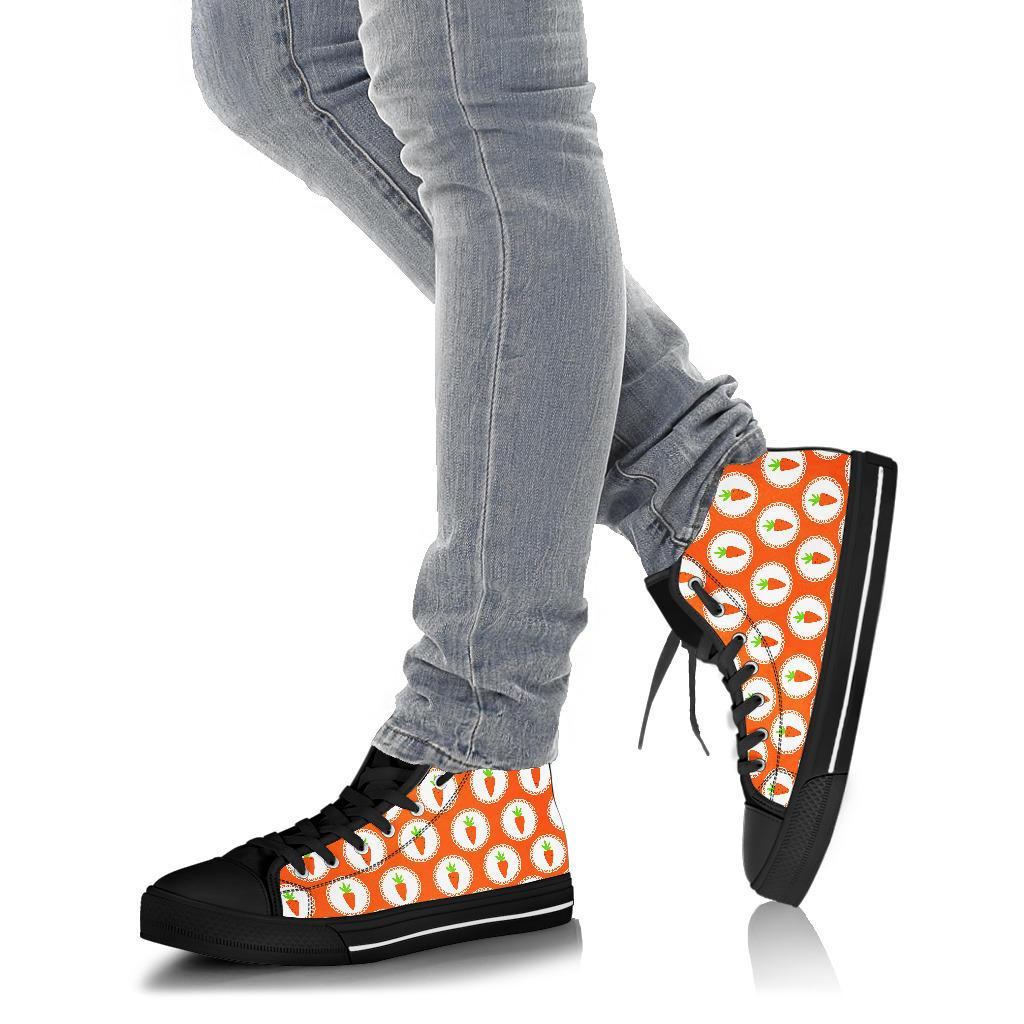 Carrot Pattern Print Men Women's High Top Shoes-grizzshop